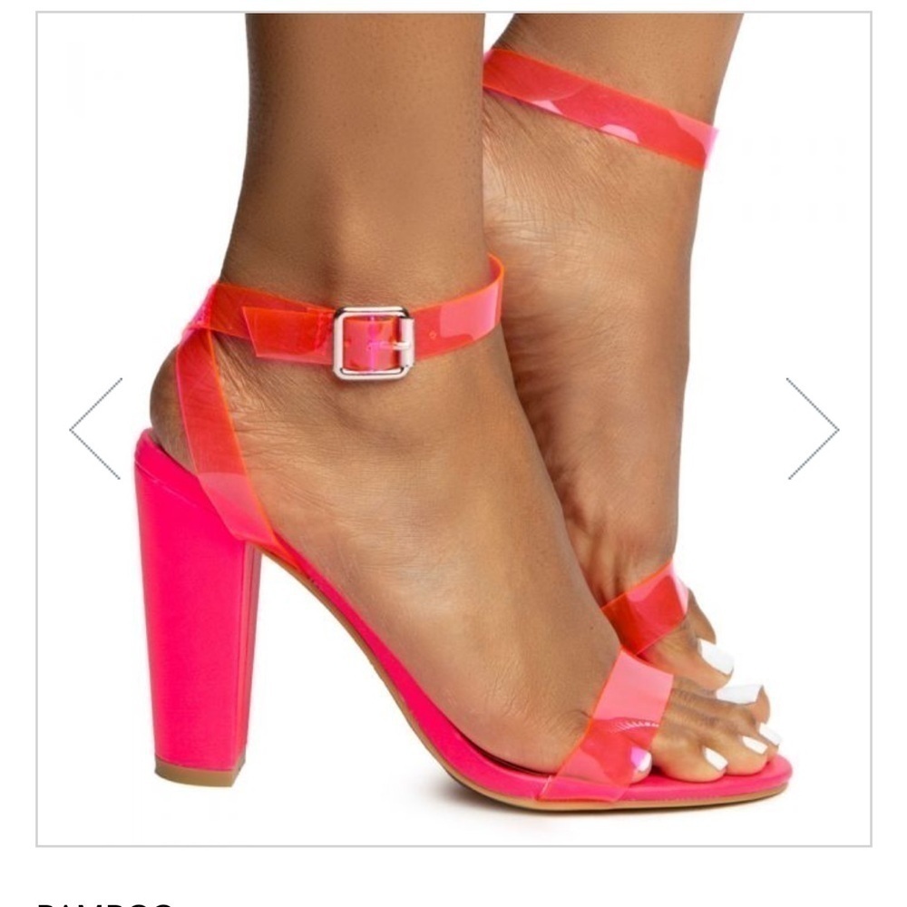 Bamboo Mania-41 One Band Heels Neon Pink Size 8 - Picture 2 of 14